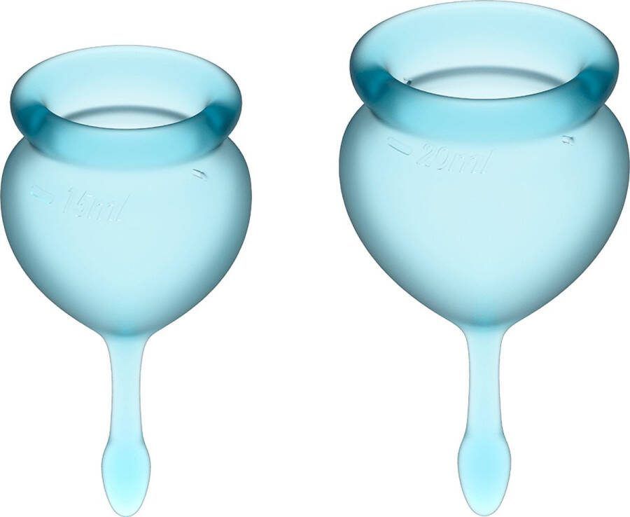 Satisfyer Feel Good Menstruatiecup 2 stuks Lichtblauw Maat M + S