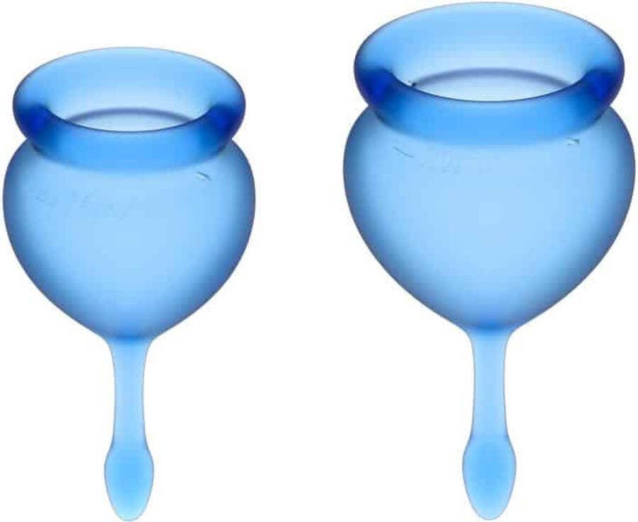 Satisfyer Feel Good Menstruatiecup 2 stuks Donkerblauw Maat M + S