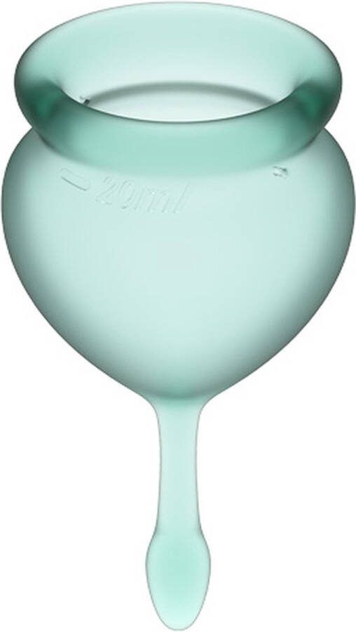 Satisfyer Feel Good Menstruatiecup 2 stuks Donkergroen Maat M + S