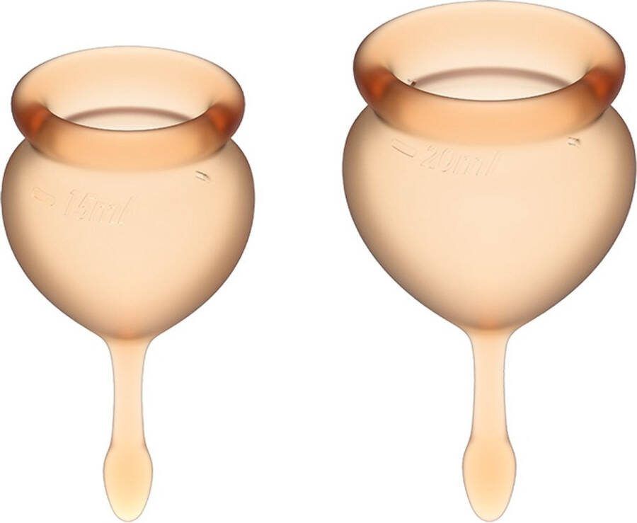 Satisfyer Feel Good Menstruatiecup 2 stuks Oranje Maat M + S