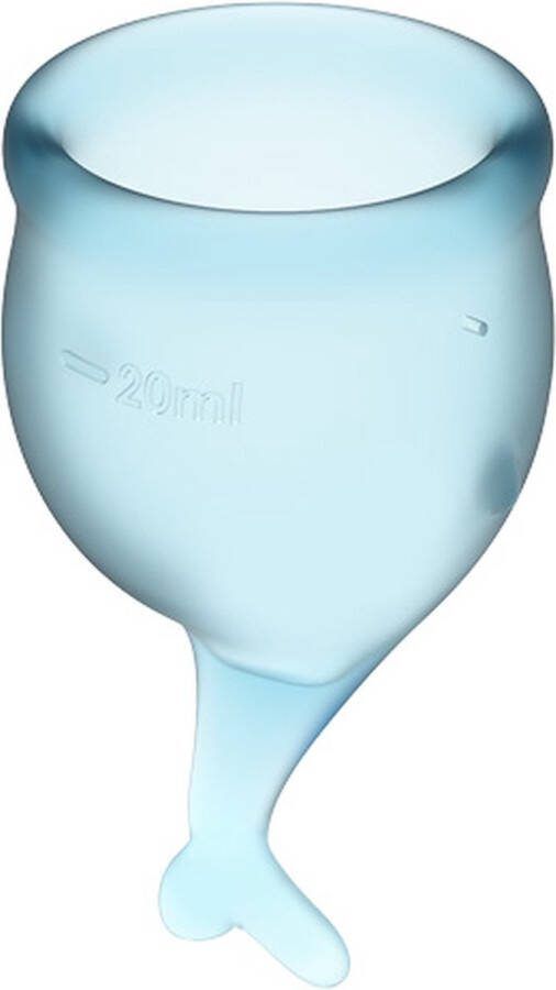 Satisfyer Feel Secure Menstruatiecup 2 stuks Lichtblauw Maat M + S