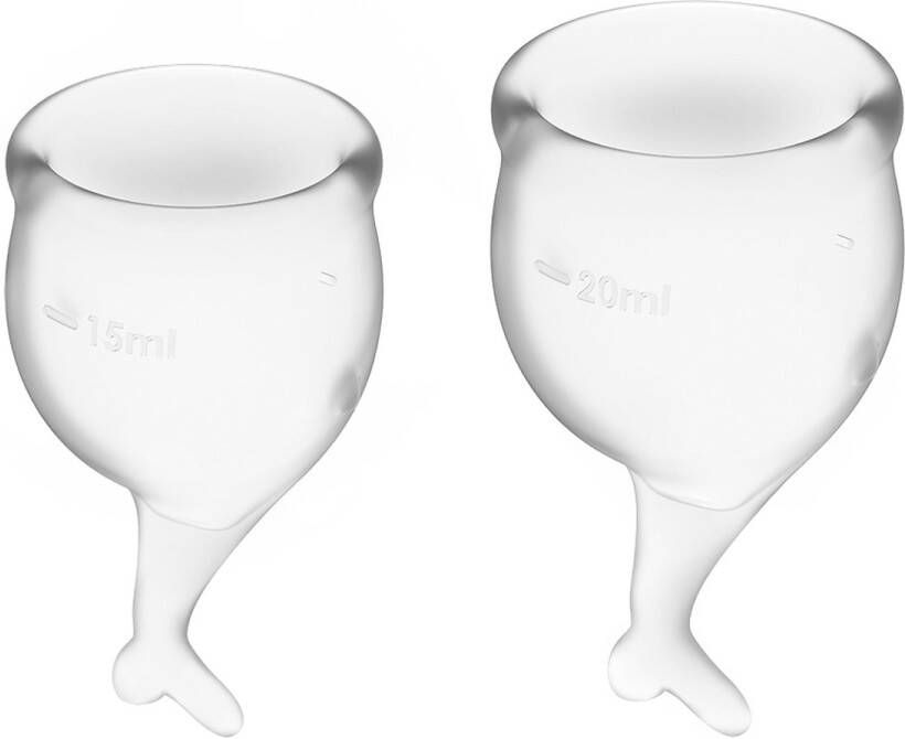 Satisfyer Feel Secure Menstruatiecup -2 stuks Transparant Maat M + S