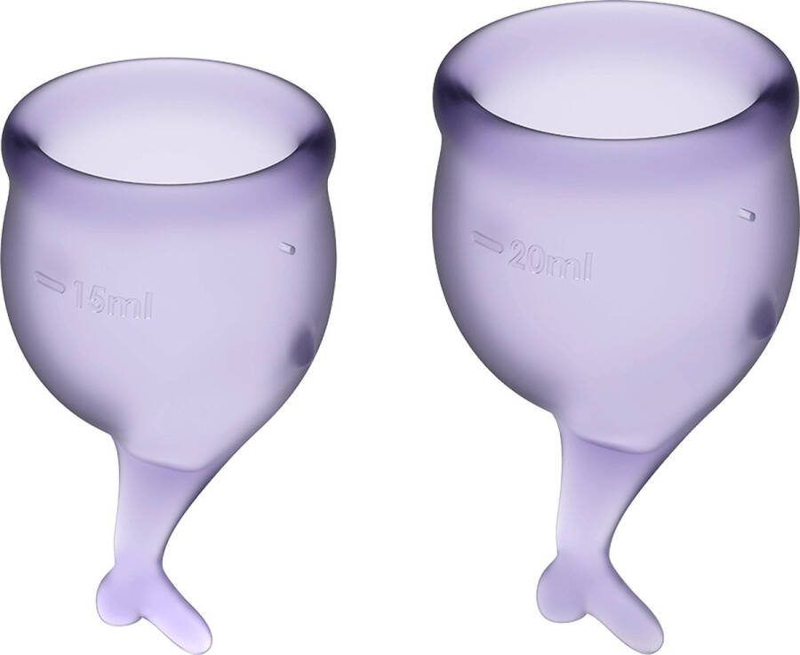 Satisfyer Feel Secure Menstruatiecup 2 stuks Lila Maat M + S