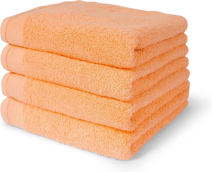 Satize Comfort Handdoeken 50x100 cm Dikke band Set van 10 Badhanddoeken hotelkwaliteit 100% katoen Oranje