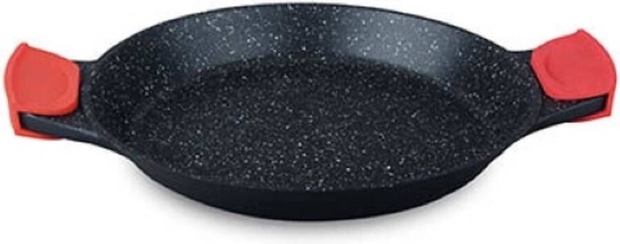 Satoshi Barcelona Paella Pan Ø40 Cm Marble Coating Afneembare Siliconen Handgrepen