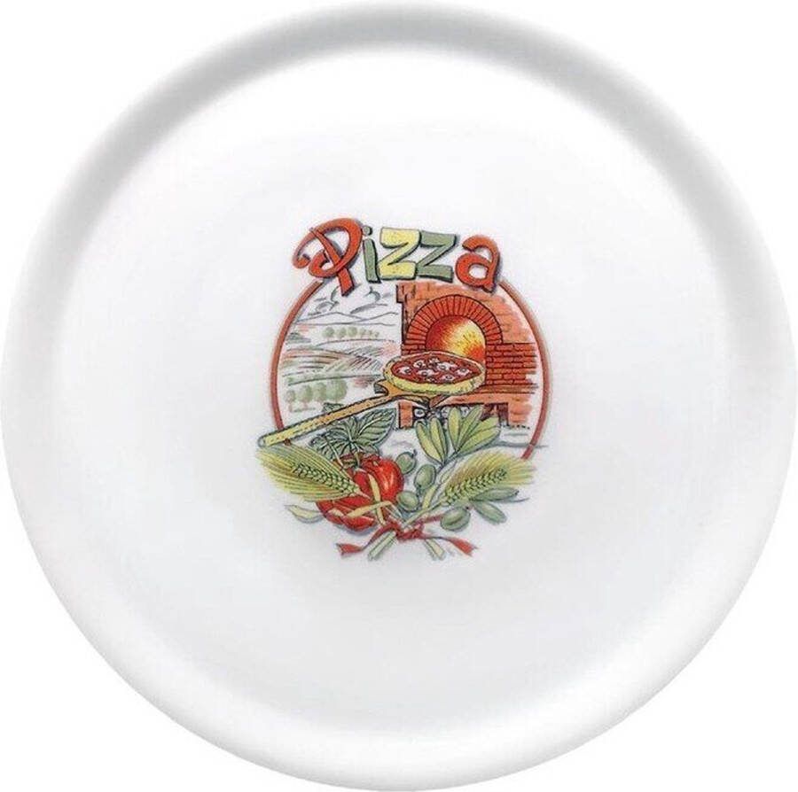 Saturnia Porseleinen Pizzaborden 31cm Met pizza-Decor DJ956 Restaurant Hotel Professioneel