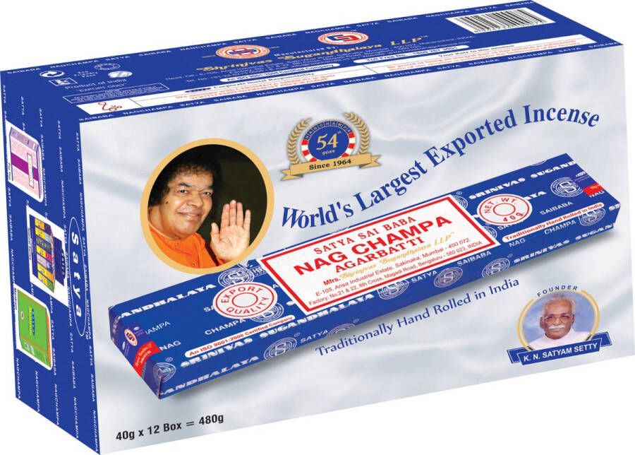 Satya Wierook Nag Champa 40g x 12stuks Voordeelverpakking