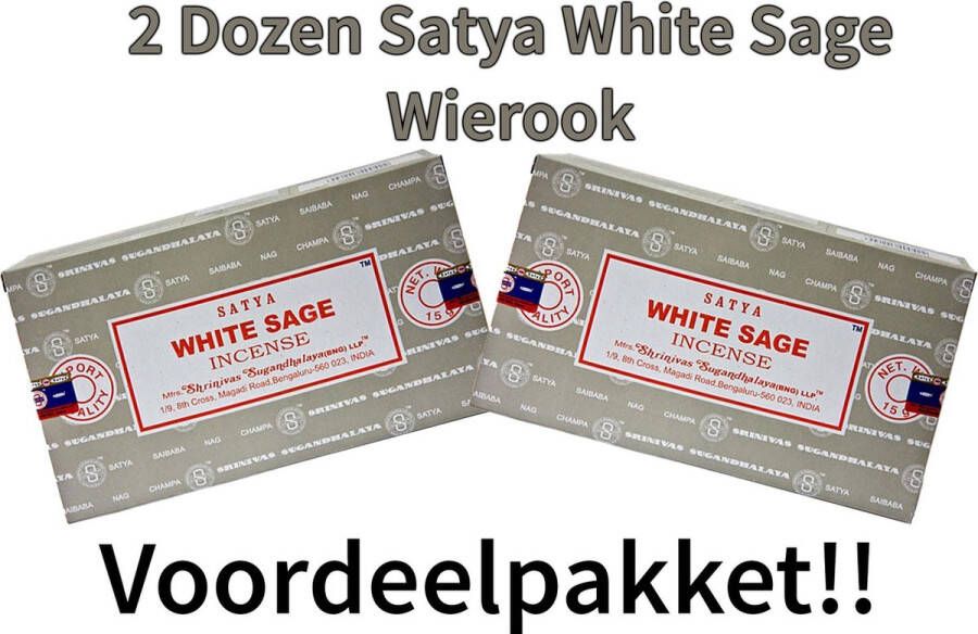 Satya Wierook Stokjes White Sage Witte Salie Wierookstokjes 15 Gram x 24 stuck 2 DOZEN 24 stuck