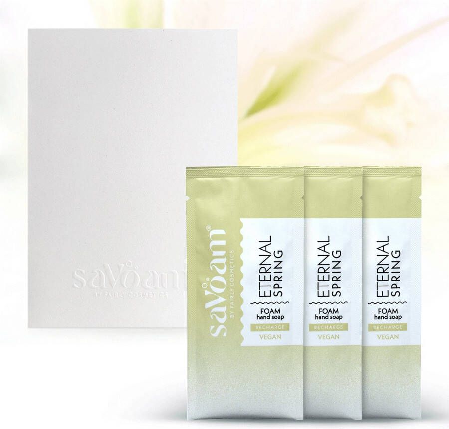 SaVoam refill Eternal Spring Schuimende Handzeep Navulling 3 x 25.5 gram Vegan Duurzaam Hydraterend