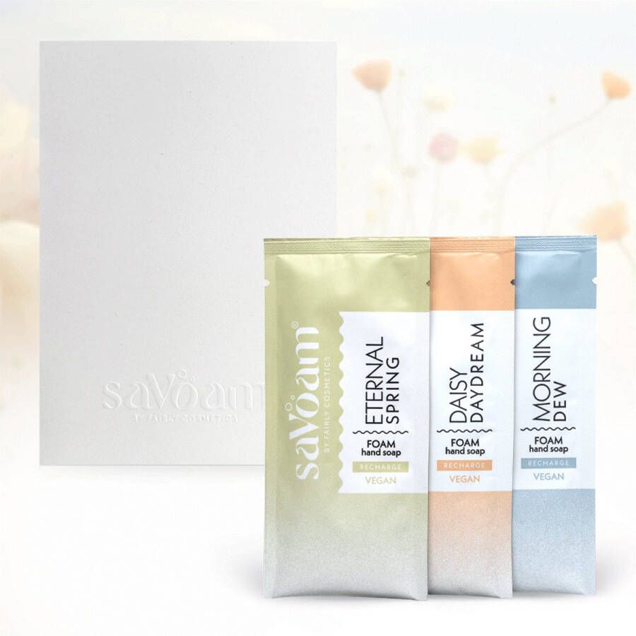 SaVoam refill Mix Schuimende Handzeep Navulling 3 x 27.3 gram Vegan Duurzaam Hydraterend