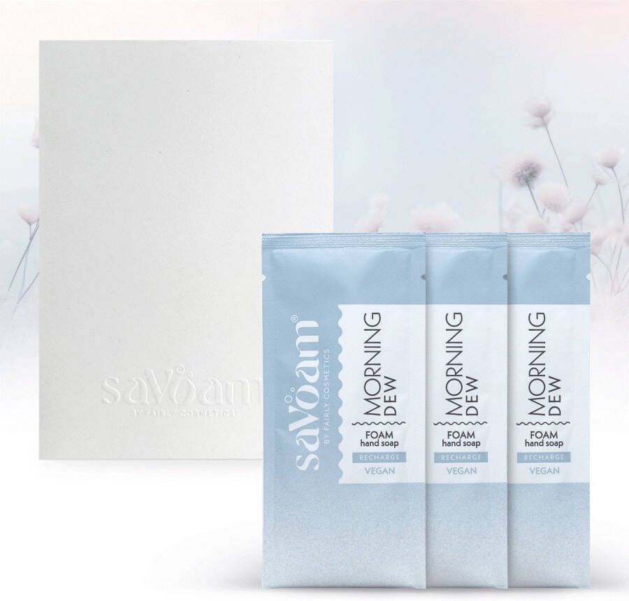 SaVoam refill Morning Dew Schuimende Handzeep Navulling 3 x 25.5 gram Vegan Duurzaam Hydraterend