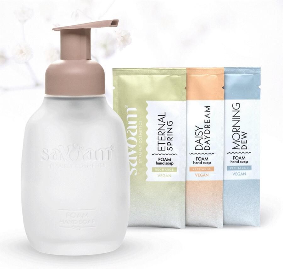 SaVoam starterspakket Schuimende Handzeep Navulling 3 x 300 ml Vegan Zalm Duurzaam Hydraterend