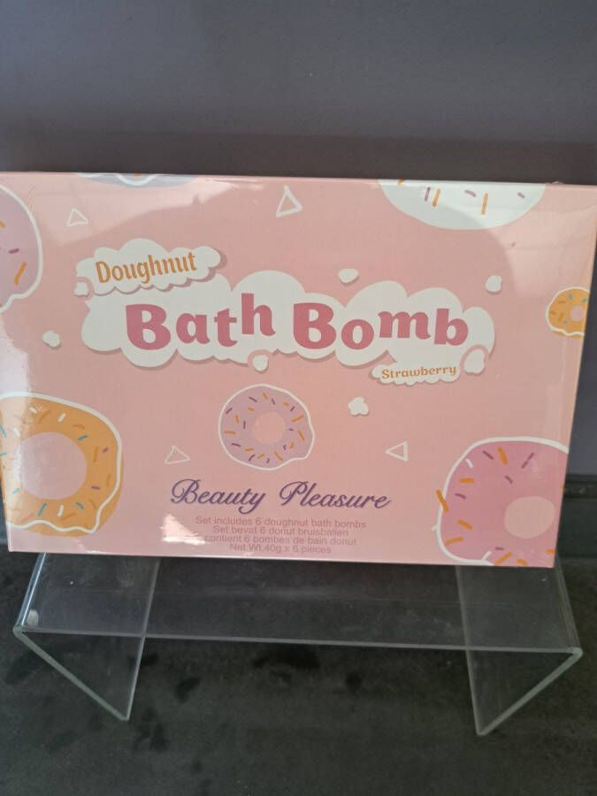 Savons gourmands geschenk set bruisballen donuts aarbei- bathbombs
