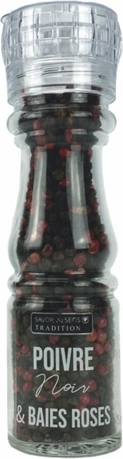 Savor & Sens Pepermolen Peper- en zoutstel Roze en Zwarte Pepermolen 75 gram
