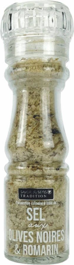Savor & Sens Zoutmolen Peper- en zoutstel Rozemarijn & Zwarte Olijven Zoutmolen 145 gram