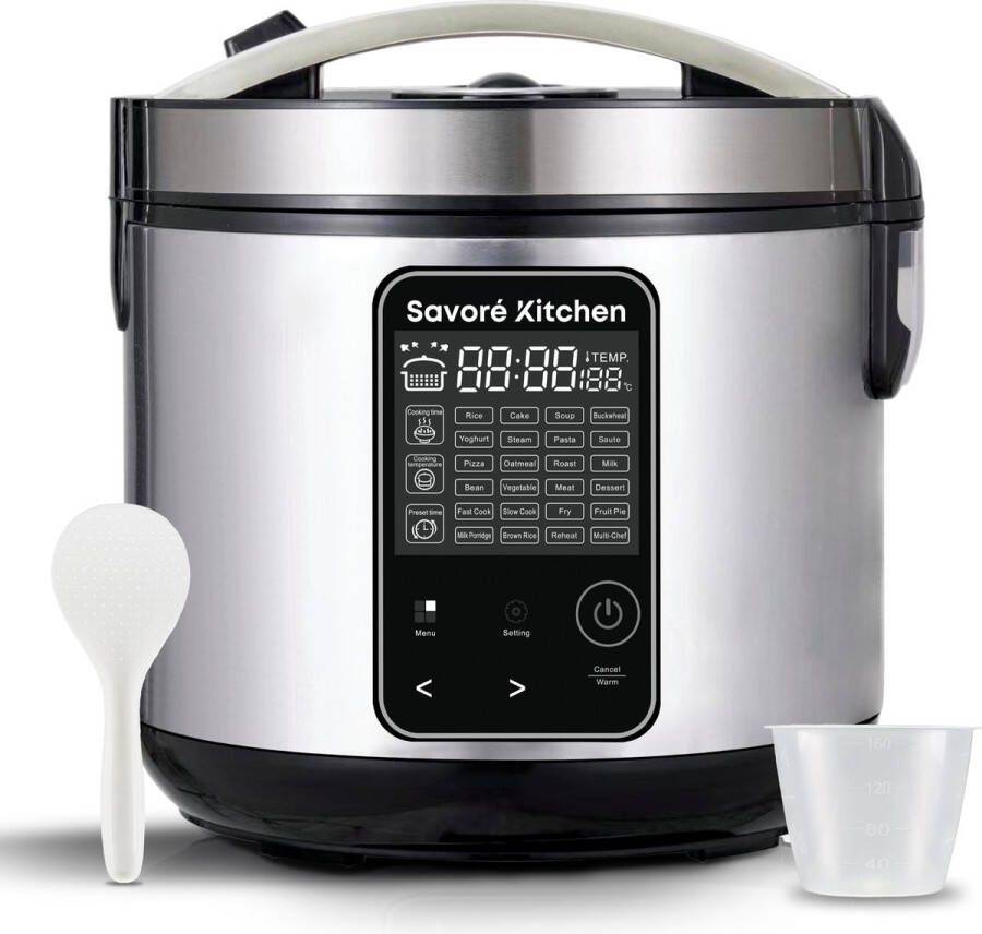 Savoré Kitchen MultiTaste Multicooker 5L met 24 kookfuncties Multicookers Rijstkoker Stoomkoker Touch Bediening