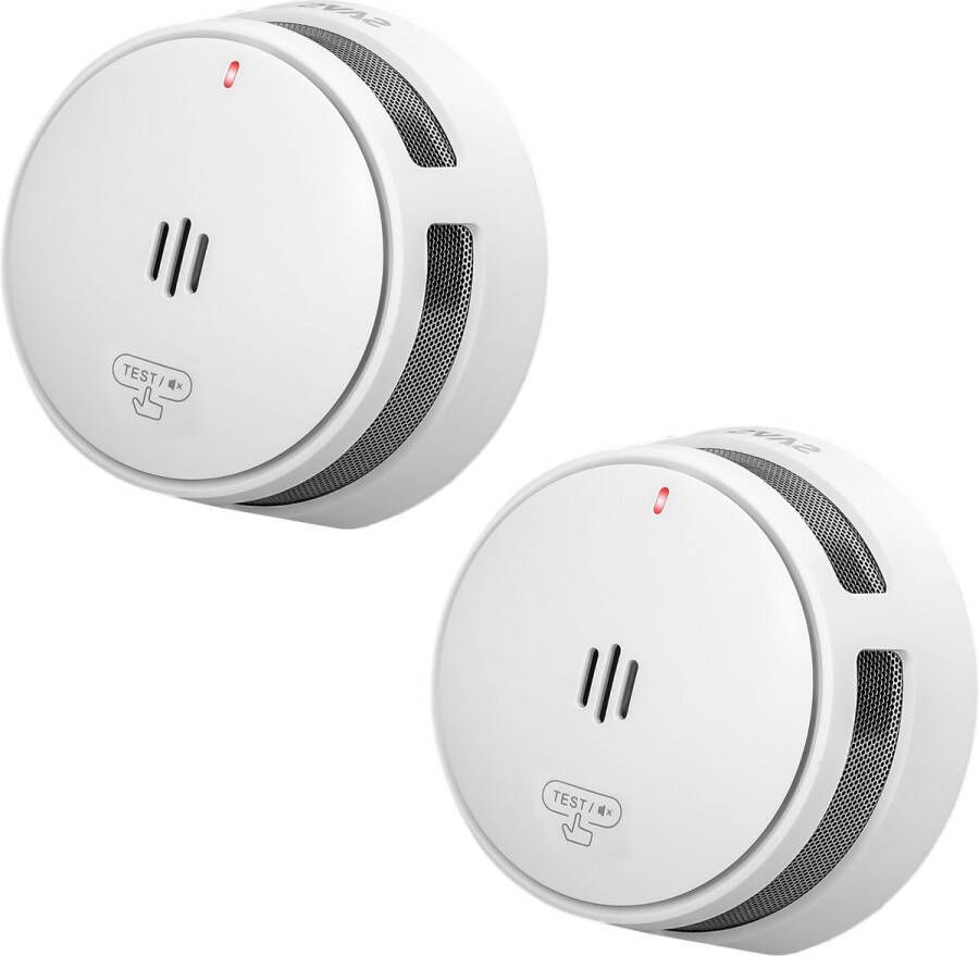 SAVS S10 Rookmelder 2-pack 2 Rookmelders 10 jaar batterij Compact design Voldoet aan Europese norm Infrarood sensor Brandalarm