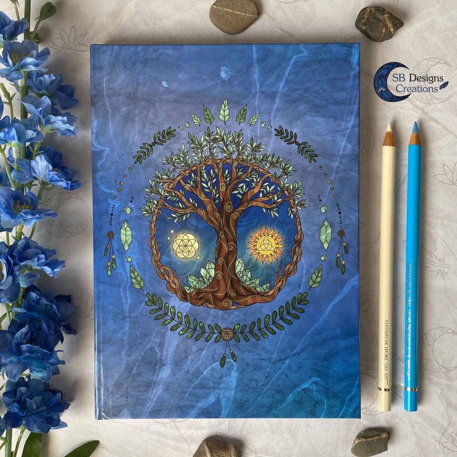 SB Designs Creations Levensboom Tree of Life A5 Hardcover Journal Keltisch Notitieboek Book of Shadows Pagan Tekenboek Blanco Schetsboek