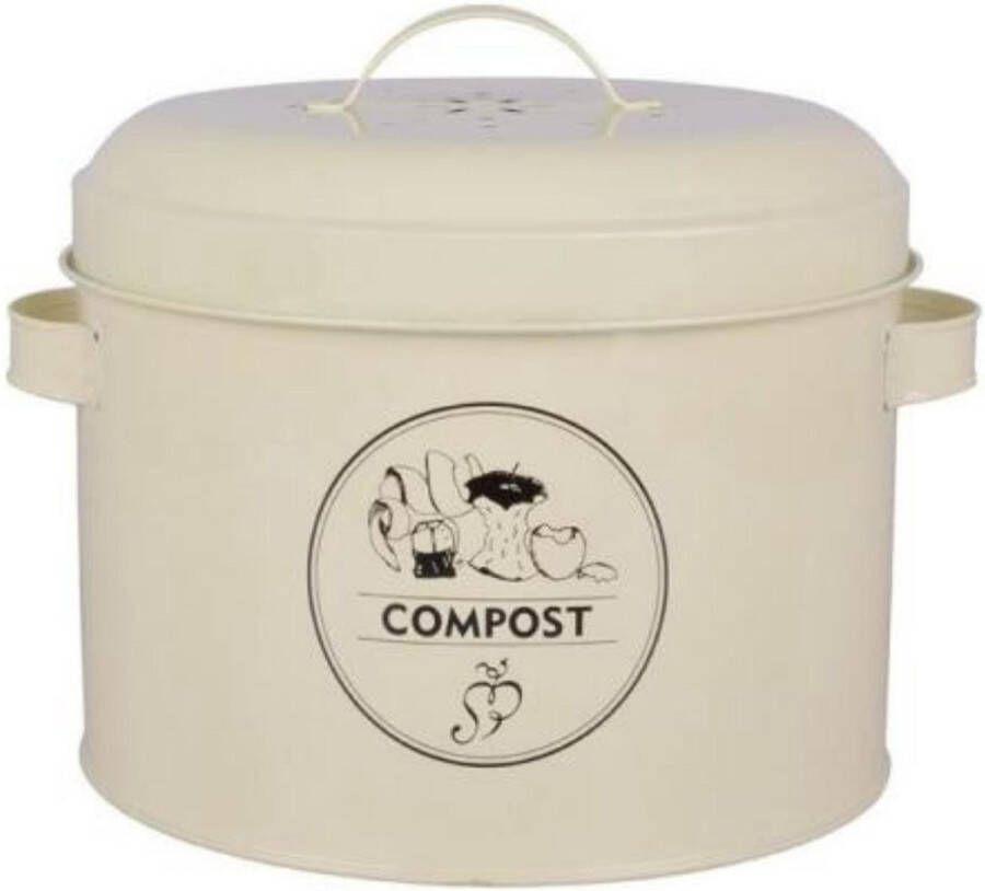 SB Kitchen Retro Compostemmer Compostbakje Keukenaanrecht GFT Afvalbakje met Anti-geurfilter 6 3 liter