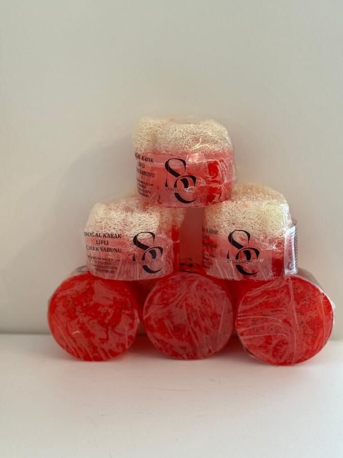 SC ORGANIC Loofah luffa tablet zeep soap aardbei
