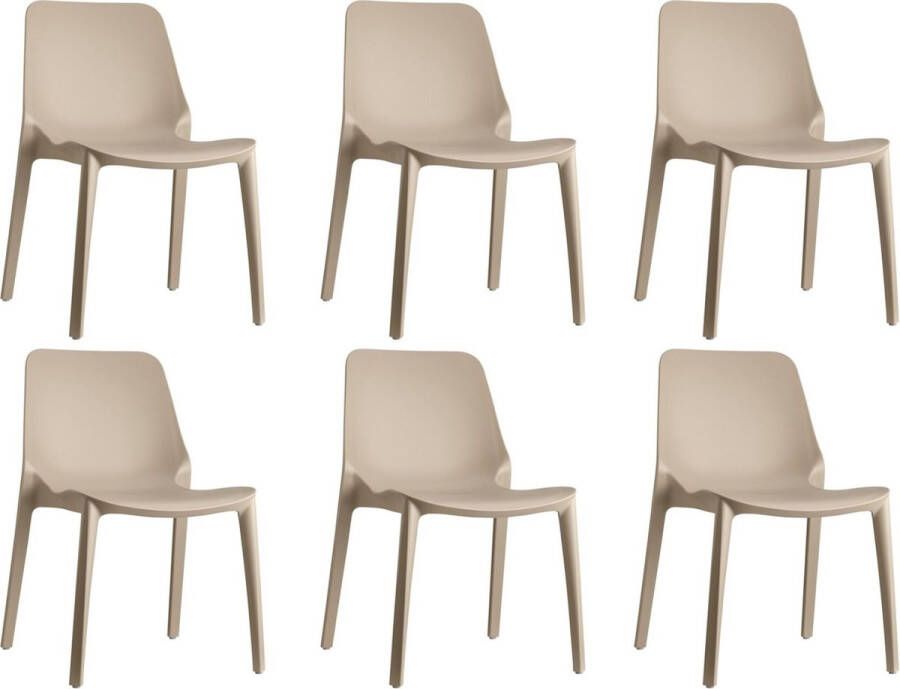 SCAB Design Designstoel terrasstoel campingstoel GINEVRA in beige duifgrijs van het Italiaanse S•CAB. Verpakt per 6 stuks en 5 jaar garantie!