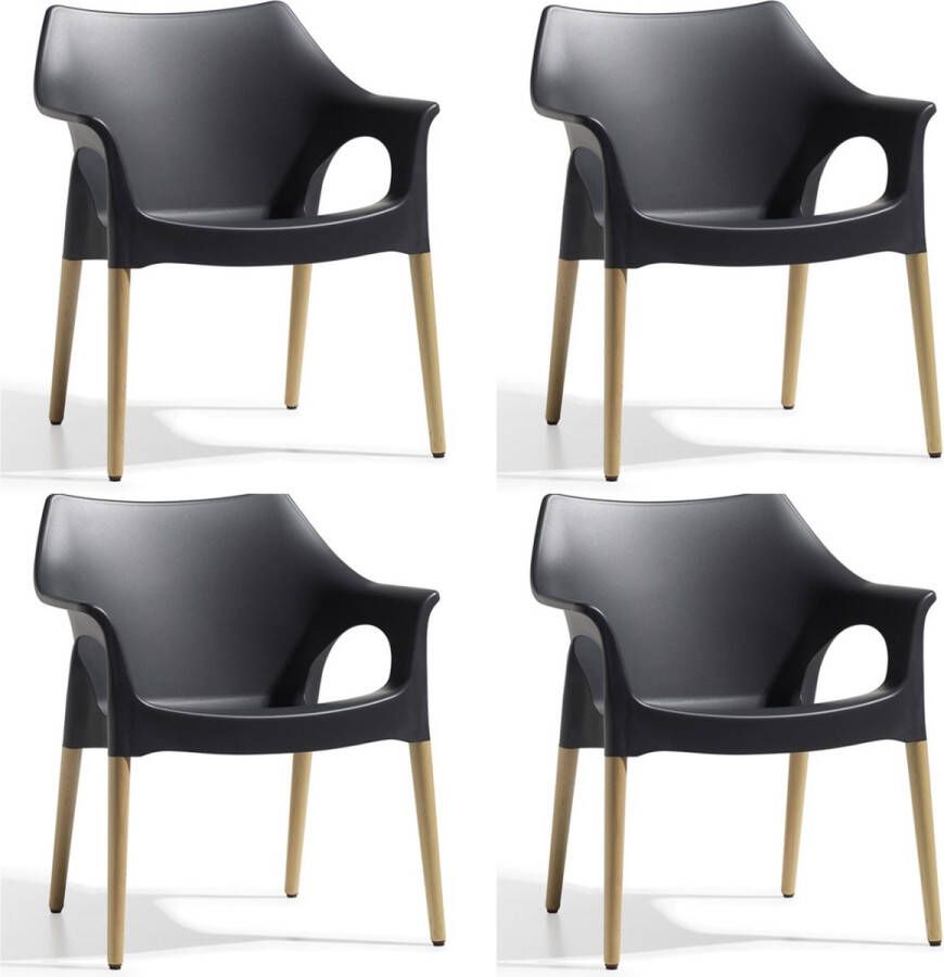 SCAB Design S•CAB OLA designstoel kantinestoel vergaderstoel bijzetstoel. Italiaans design voor binnen. Verkrijgbaar in bruin. 5 Jaar garantie!