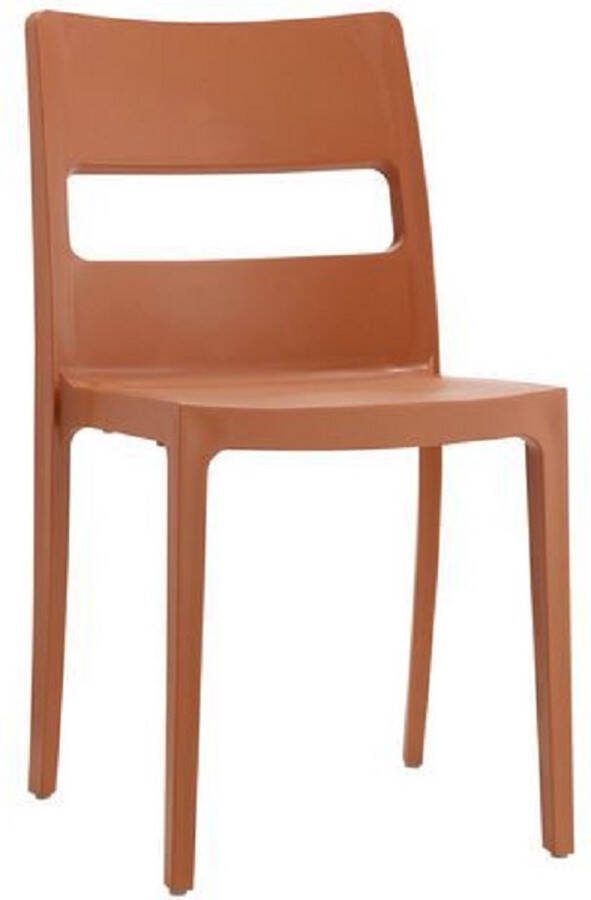S•CAB Designstoel terrasstoel campingstoel SAI in terracotta van het Italiaanse . Verpakt per 6 stuks en 5 jaar garantie!