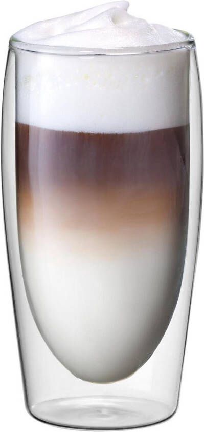 Scanpart dubbelwandige koffieglazen 350 ml Café Latte Macchiato koffieglas dubbelwandig 2 stuks