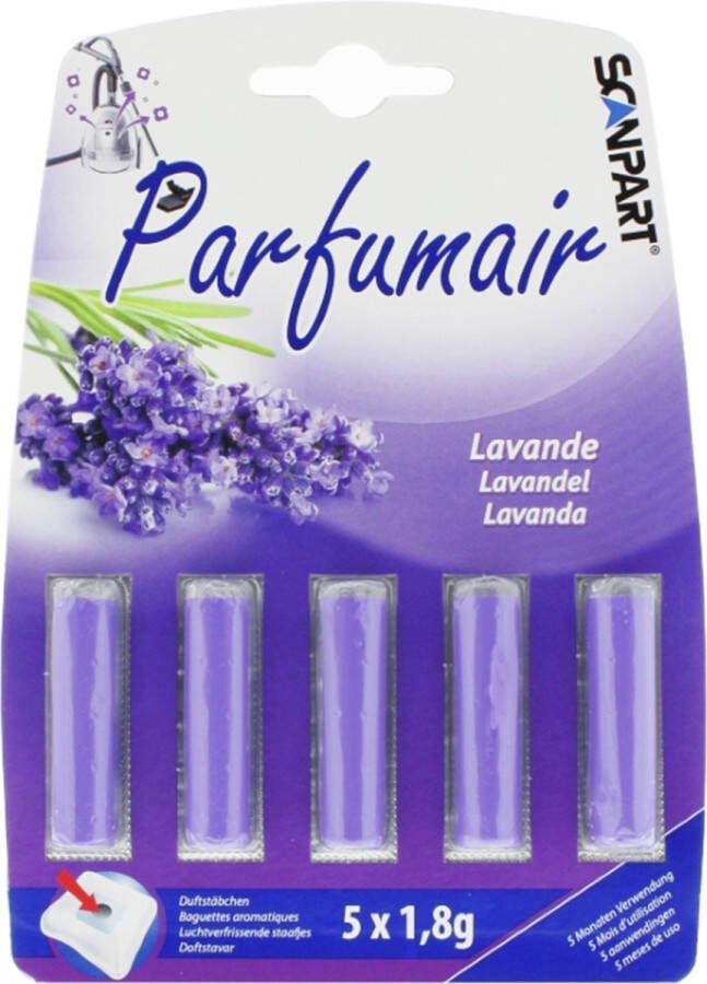 Scanpart Parfumair geurstaafjes voor stofzuiger Lavendel geur Stofzuigerverfrisser Geschikt voor stofzuigerzak 5 stuks
