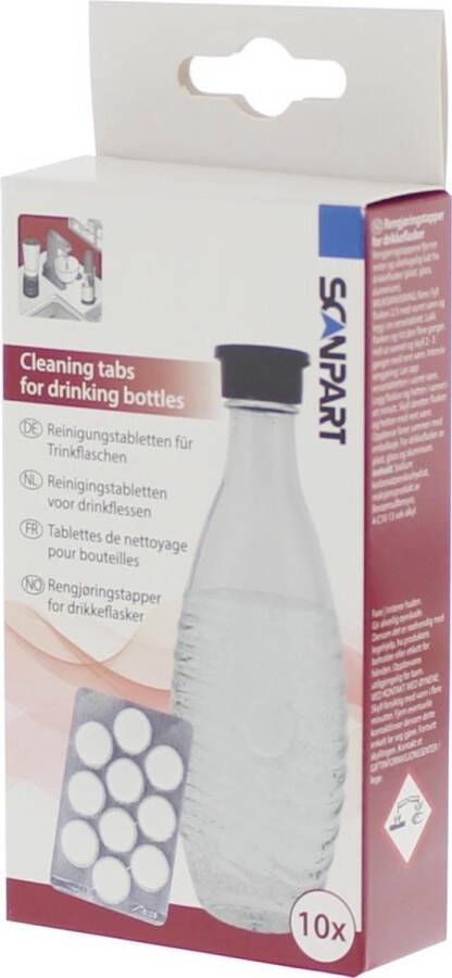 Scanpart reinigingstabletten voor drinkflessen Geschikt voor kunststof glas aluminium flessen 10 stuks Alternatief voor Sodastream