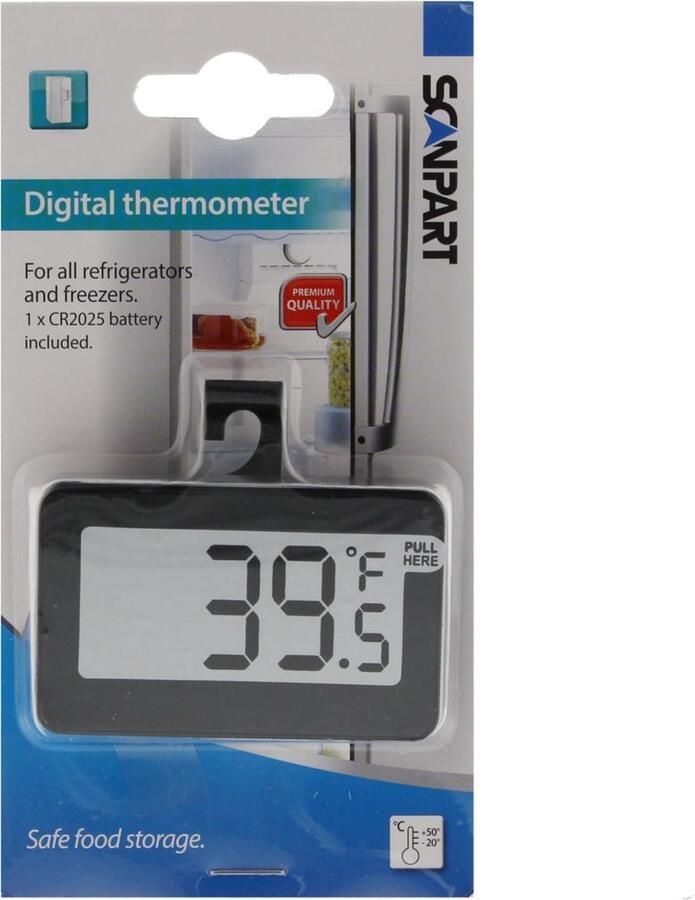 Scanpart digitale thermometer Voor koelkast vriezer diepvries Koelkastthermometer Simpel Meetbereik temperatuur -20°C tot +50°C Inclusief batterij - Foto 2