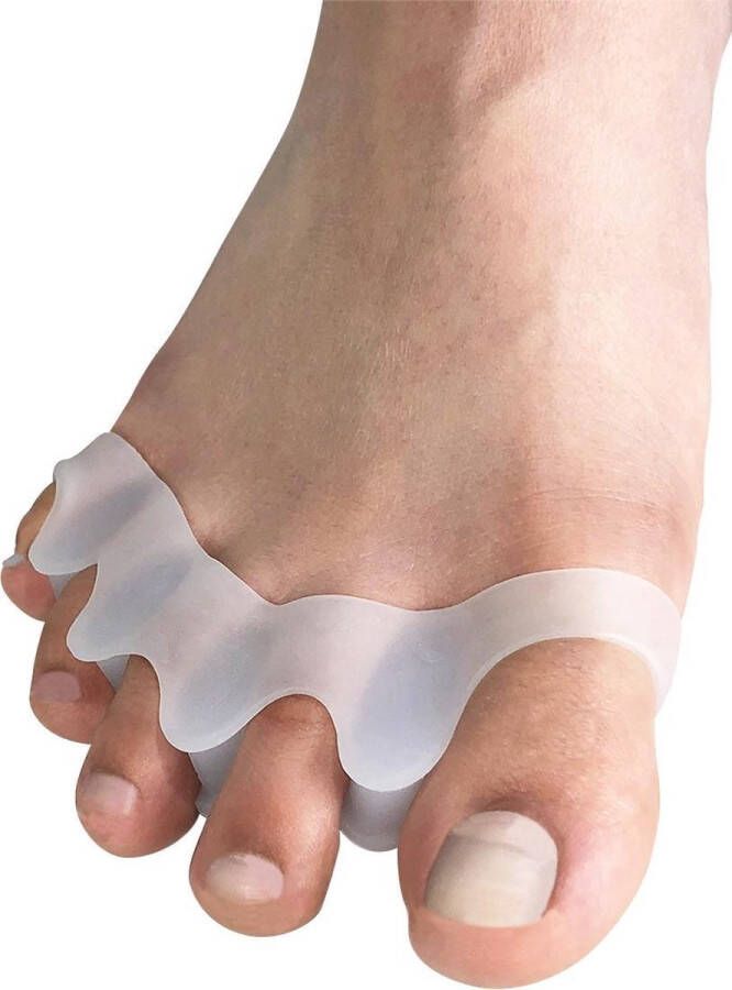 Scarlet bijoux scarlet health Teenspreider Spreader III; 1 paar (2 stuks) gelhouder van zachte siliconen; 5-teen spreider voor hallux valgus hamertenen kogelvormige tenen. Vaandel