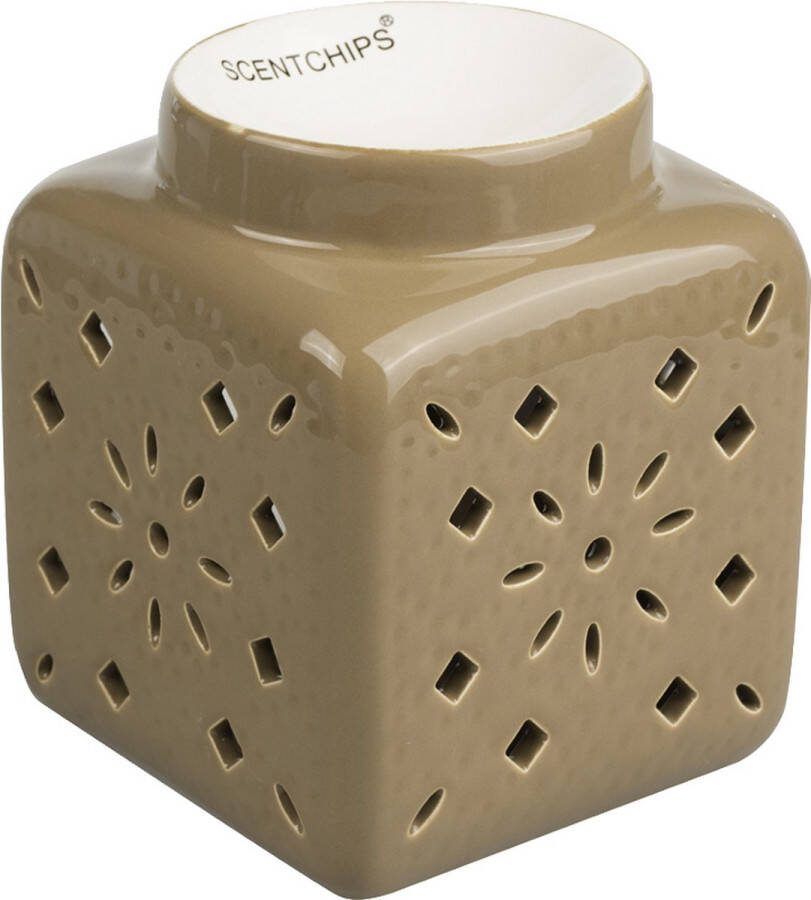 Scentchips Vierkant Cut Out Bruin waxbrander geurbrander