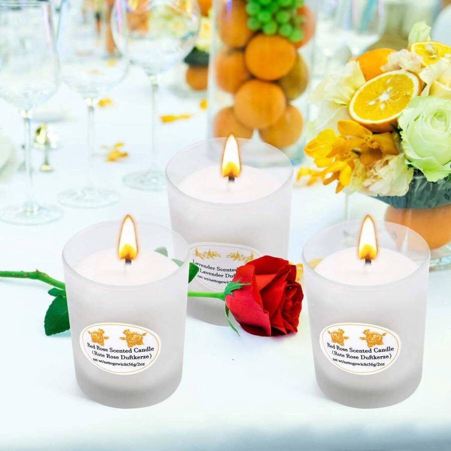 Scented candle Geurkaarsen Gift Set met 8 Geuren Kaars Gift Set Kaarsen voor Thuis Geurkaarsen Aromatherapie in Glas Soja Wassen voor Moederdag Gift voor haar Gift voor moeder