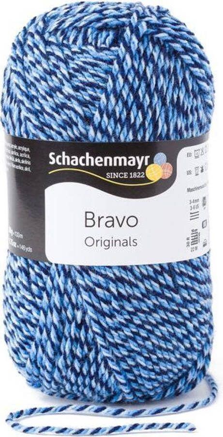 Schachenmayr Bravo Wol 50 gram Blauw Zwart