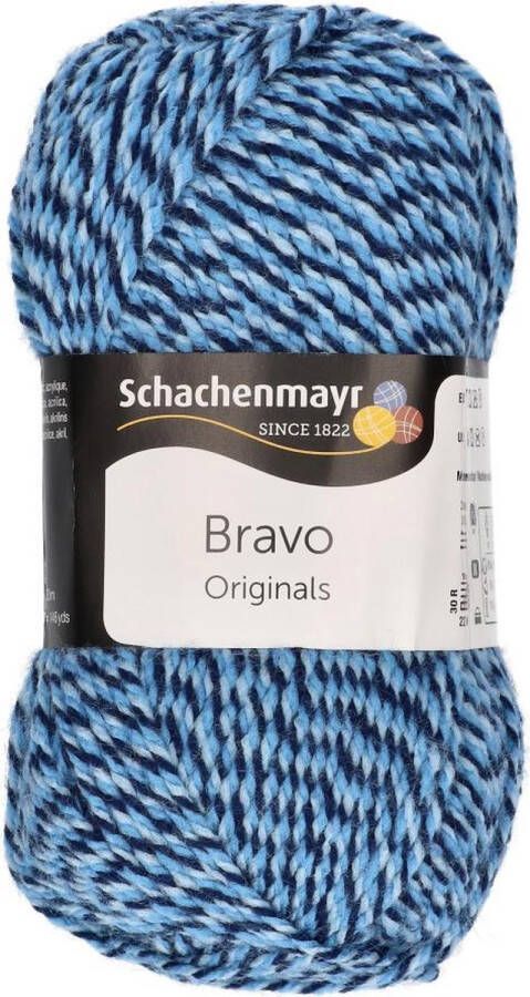 Schachenmayr Bravo Wol 50 gram Blauw Zwart
