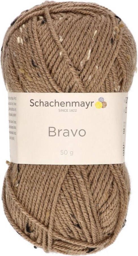 Schachenmayr Bravo Wol 50 gram Bruin met wit en zwart