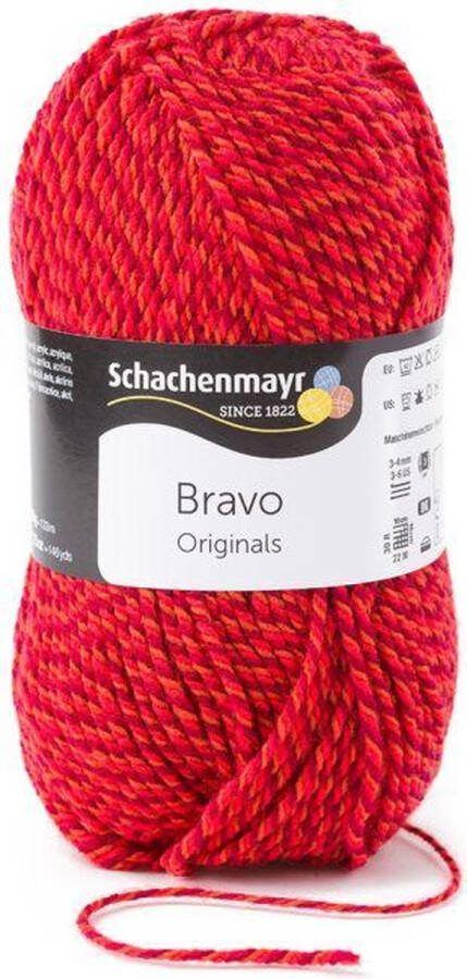 Schachenmayr Bravo Wol 50 gram Rood Zwart