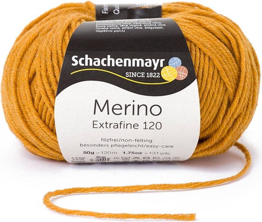 Schachenmayr Merino extrafine 120 Breiwol okergeel 126