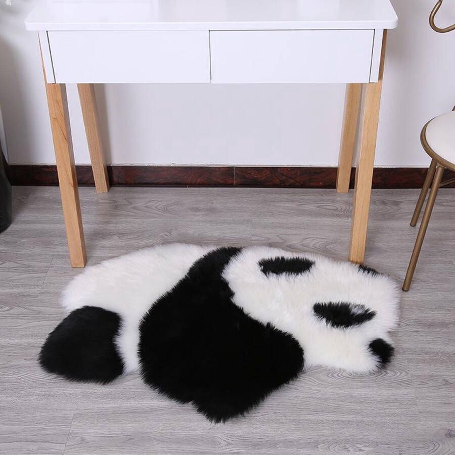 Schapenvacht Namaakbont schattig diervorm tapijt-harige namaakbont 60x90cm kunstbont lang haar bont schattig dierlijk tapijt universele woonkamer slaapkamer kinderkamer eetkamer autobedtapijt bankkussen Panda
