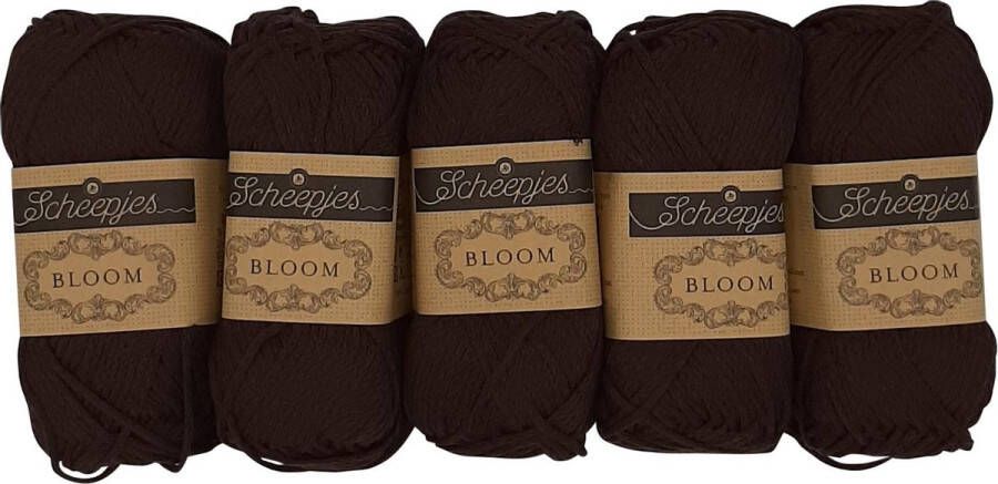 Scheepjes Bloom Kleur 401 Chocolate Cosmos bundel 5 x 50 gr. 80 m