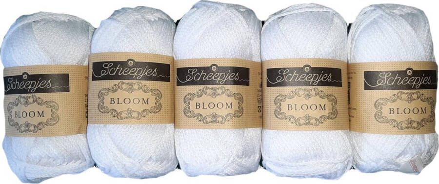 Scheepjes Bloom kleur 424 Snow Drop bundel 5 x 50 gr. 80 m