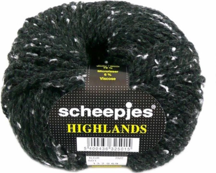 Scheepjes Highlands 501 Zwart set van 5 bollen x 50 gram