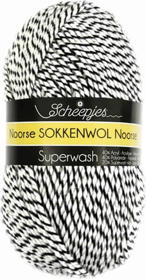Scheepjes Noorse Wol Markoma 100g 6845 Beige Zwart