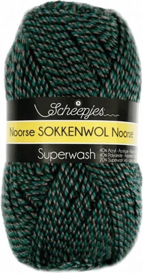 Scheepjes Noorse Wol Markoma 100g 6847 Groen Zwart