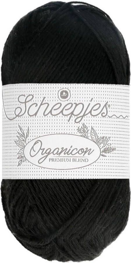 Scheepjes Organicon 218 Zwart 1 bol biologisch garen GOTS haakkatoen amigurumi ecologisch haken breien duurzaam bio milieuvriendelijk haken breien katoen wol biowol garen breiwol breigaren