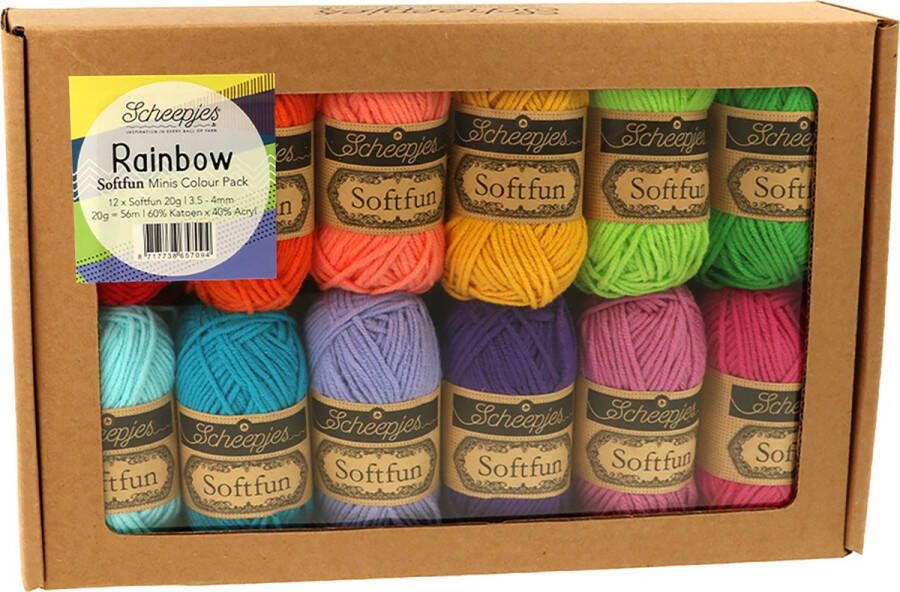 Scheepjes Softfun colour pack 12x20g 1st Rainbow