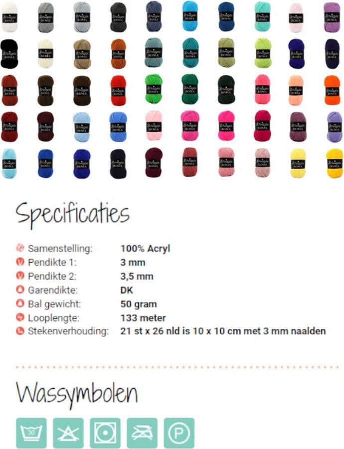 Scheepjes Wol Roma Willekeurige kleurenmix set van 20 bollen x 50 gram