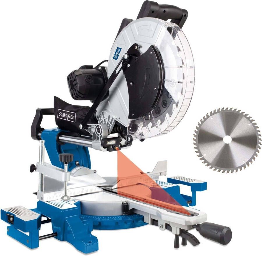 Scheppach Kapzaag Afkort- trekzaag 12" HM140Look verstek zagen 2000W zaagblad 305mm 3800 toeren - Foto 2