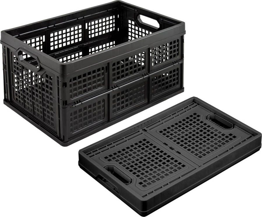 Schiphorst Set van twee vouwkratten boodschappenkratten 530x350x283 mm zwart